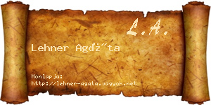 Lehner Agáta névjegykártya